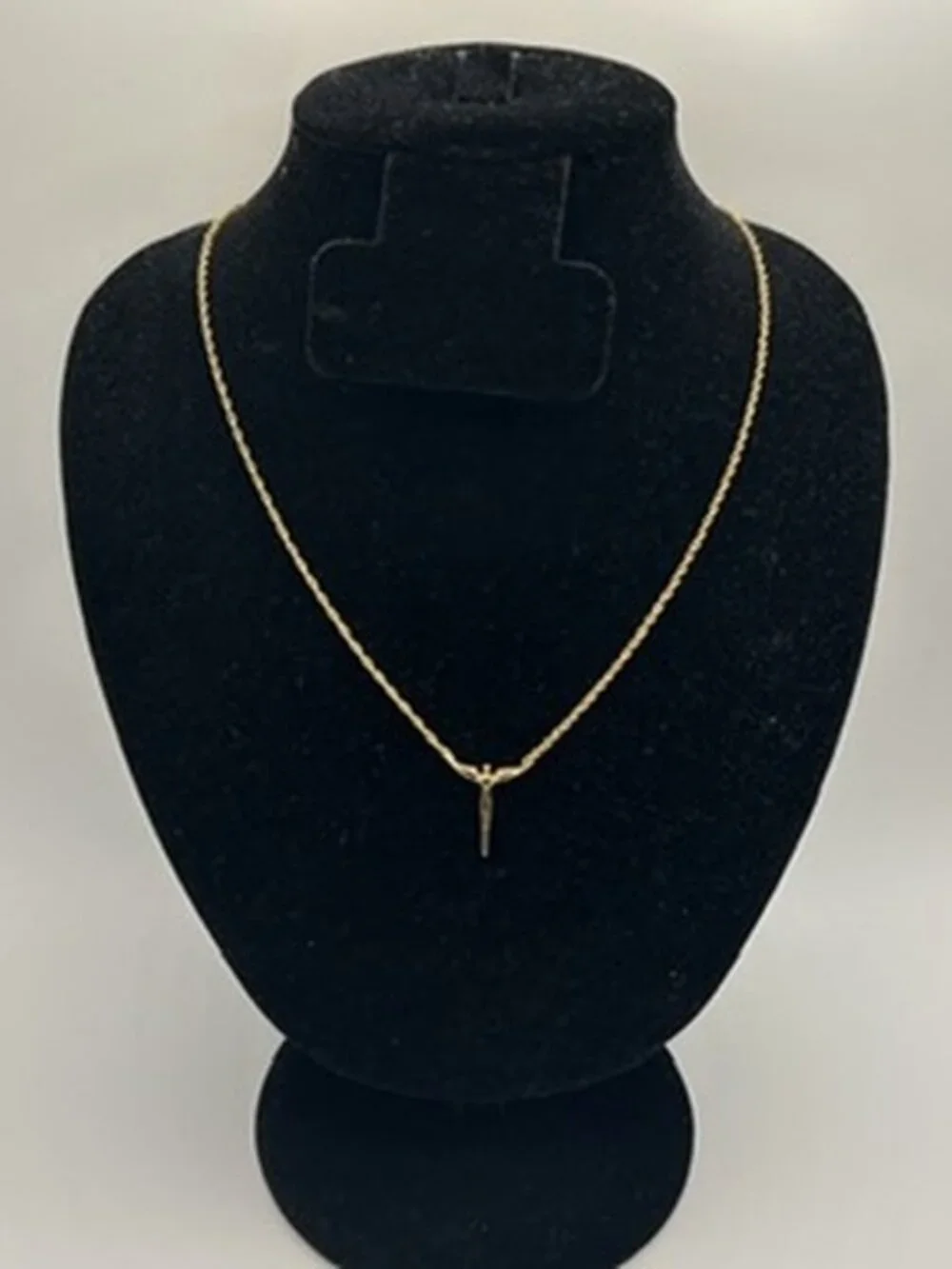 Vintage Real Gold Rope Chain Angel Figure Dainty Plated Stainless Steel Womens